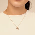 Colgante ba&ntilde;ado en oro de 18k con forma redonda y un cristal rosa