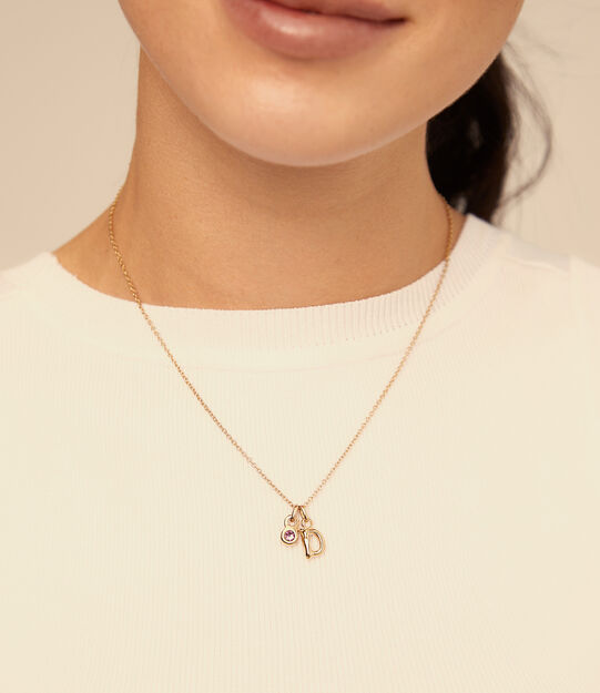 Round shaped Charm with a blue crystal, Golden, large