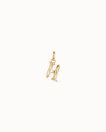 18K gold-plated letter H charm