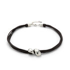 Short leather necklace with two drops