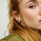 Studs with pink oval faceted crystal