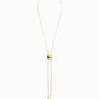 Long necklace with an adjustable chain and two weights