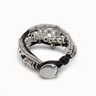 Leather beaed bracelet with pearls
