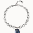 Collar corto ba&ntilde;ado en plata de ley y cristal