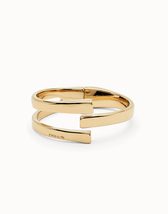 Pulsera rigida ba&ntilde;ada en oro de 18k