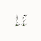 Eye-shaped drop earrings with verde crystal