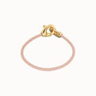 Pink leather bracelet with interlaced carabiner