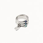 Triple ring with blue crystals