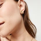 Eye-shaped stud earrings with verde crystal