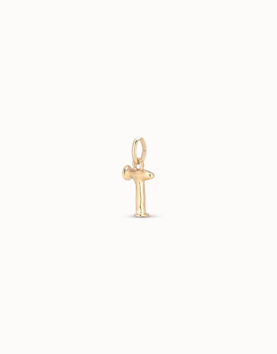 Medium T initial charm, Golden, large