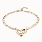 Short  link chain pendant necklace with a heart