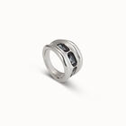 Ring with 3 grey crystals