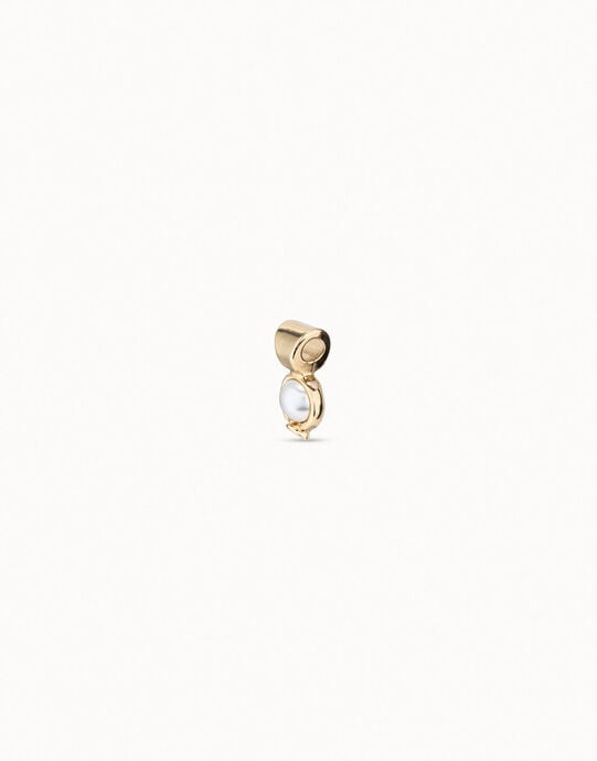 Charm with pearl, Golden, large