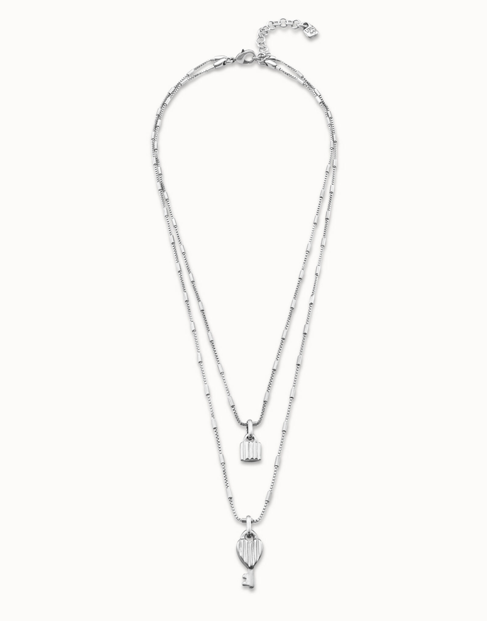 Multi strand long chain pendant necklace with charms