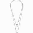 Colgante de plata con 2 cadenas y charms de llave y candado