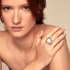 Anillo ba&ntilde;ado en plata con perla
