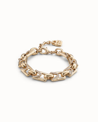 18K gold-plated bracelet with small links with topaz