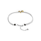 Multi-strand necklace with two intertwined drops