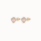 Pendientes ba&ntilde;ados en oro 18K con cristal rosa