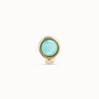 Arete individual ba&ntilde;ado en oro de 18k y un cristal azul