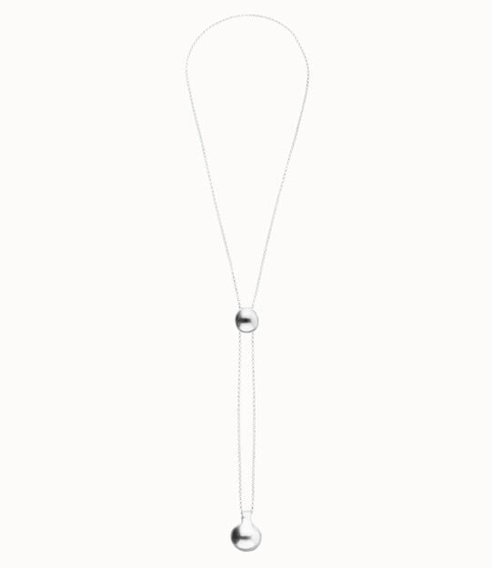 Long necklace with an adjustable chain and two weights