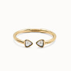 Cuff bracelet with two multicolored  crystals