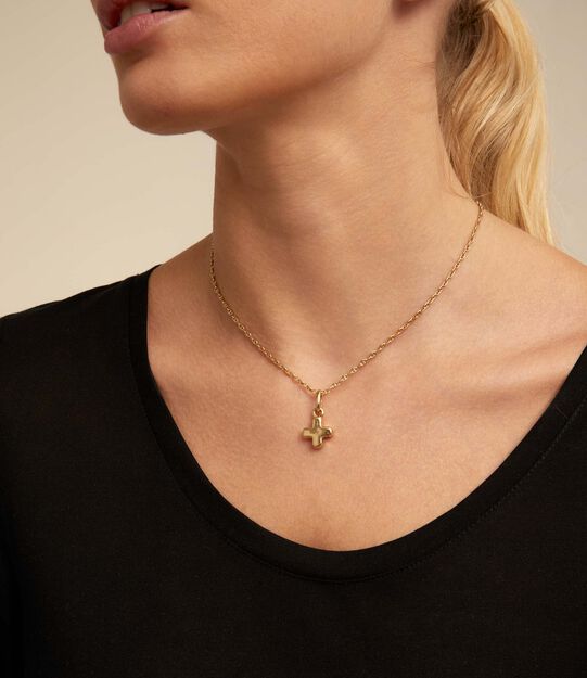 Cross Charm, Golden, large