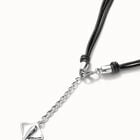 Long leather necklace pendant with manta ray