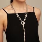 Collar largo ba&ntilde;ado en plata de ley de eslabones