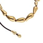Collier en cuir aux gouttes dor&eacute;es entrelac&eacute;es