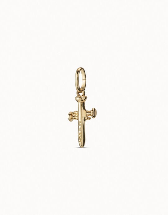 Medium sized cross Charm, Golden, large