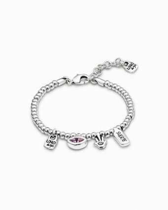 Sterling silver-plated bracelet with crystals