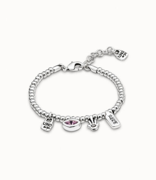 Pulsera bañada en plata de ley con charms