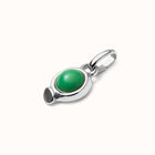 Charm placcato argento Sterling con pietra verde.