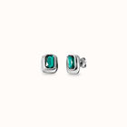Earrings with green crystal