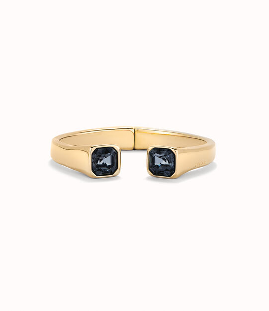 Pulsera bañada en oro de 18k con cristal negro