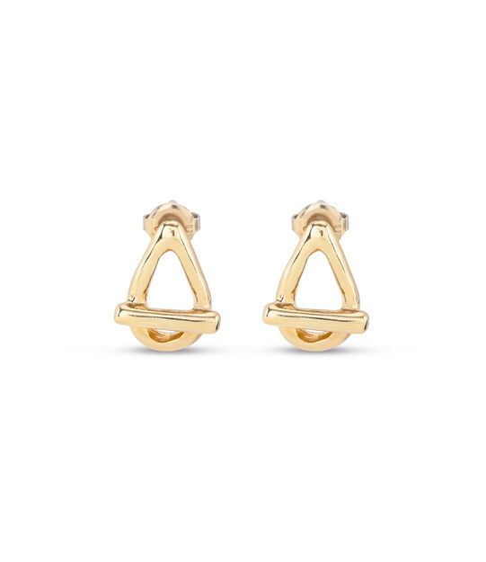 Pendientes bañados en oro 18k con forma de eslabón ovalado pequeño