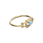 Semi-rigid bracelet with blue faceted crystal