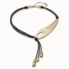 Leather necklace with fringes with drops