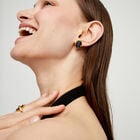 Studs with black oval faceted crystals