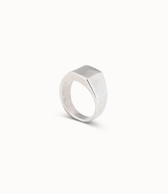 Anello superficie quadrata placcato argento Sterling