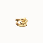 Ring with three intertwined organic shapes