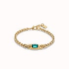 Chain bracelet with green crystal