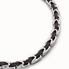 Short leather necklace with links