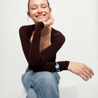 Bangle bracelet with faceted blue crystal