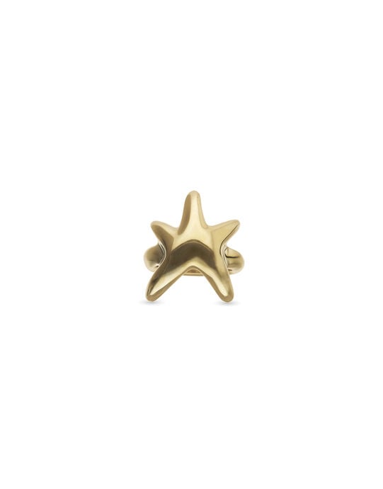 Anello placcato in oro con stella marina
