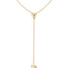 Long adjustable chain necklace with two hearts