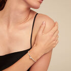 Cuff bracelet with blue cubic zirconia