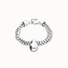 Pulsera con hilos plateados y esfera grande