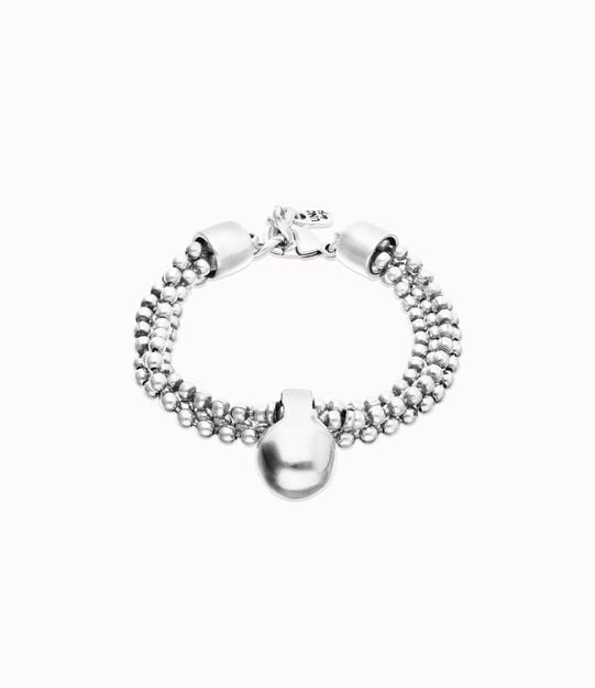 Bracelet with silver threads and large sphere